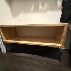 Handmade Wooden Bench / Storage Shelf / entertainment piece– Modern Rustic Style