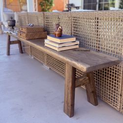 Modern Rustic and Organic Home Decor Outdoor/Indoor Couch/Sofa Long Bench