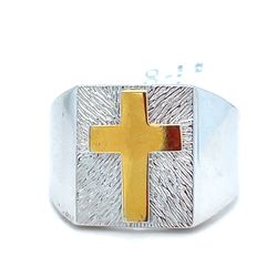 925 Sterling Silver Cross Ring 6.90g Size 10 198514/6