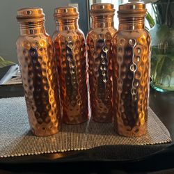 Four Copper Water Drinking Bottles
