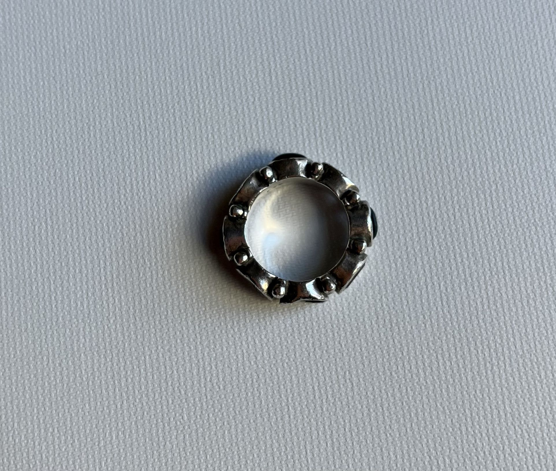 Onyx Garnet Sterling Silver Ring