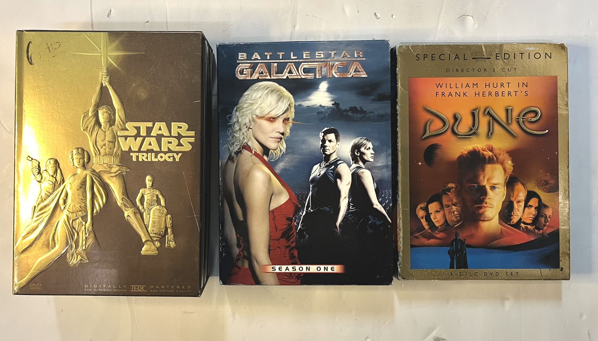 3 Sci Fi Classics: The Original 3 Sta Wars Sagas, Dune - The William Hurt 3 DVD Version, & Battleship Galactic The First Season