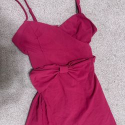 New Xs  fucia short dress bow emo cocktail party evening goth gothic y2k stretch