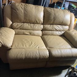 Beige Leather Couches