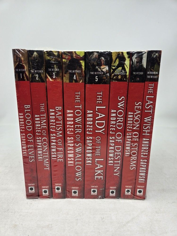 The Witcher Saga Series by Andrzej Sapkowski Complete 8 Paperback Set Sealed