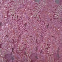  BEADED PINK FABRIC