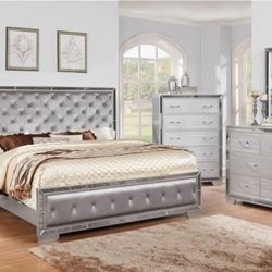 Grey mirrored bedroom Set 