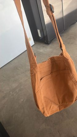 Orange Canvas Crossbody Shoulder Bag