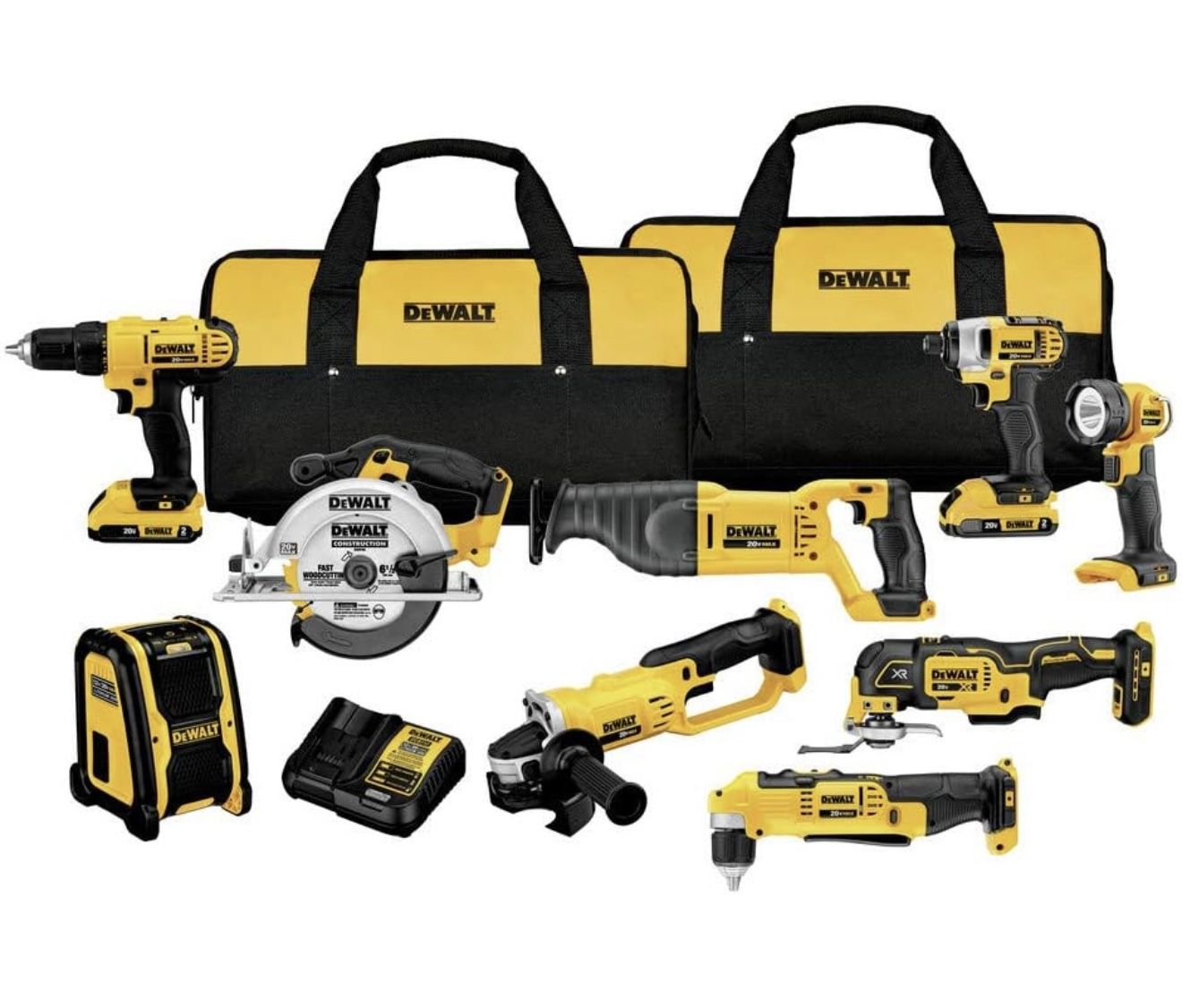 Brand New DEWALT 20V MAX Power Tool Combo Kit, 9-Tool Cordless Power Tool Set with 2 Batteries and Charger (DCK940D2)