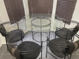 Glass Table And Set Of 4 Chairs