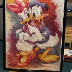 Framed Daisy And Donald Duck Puzzle