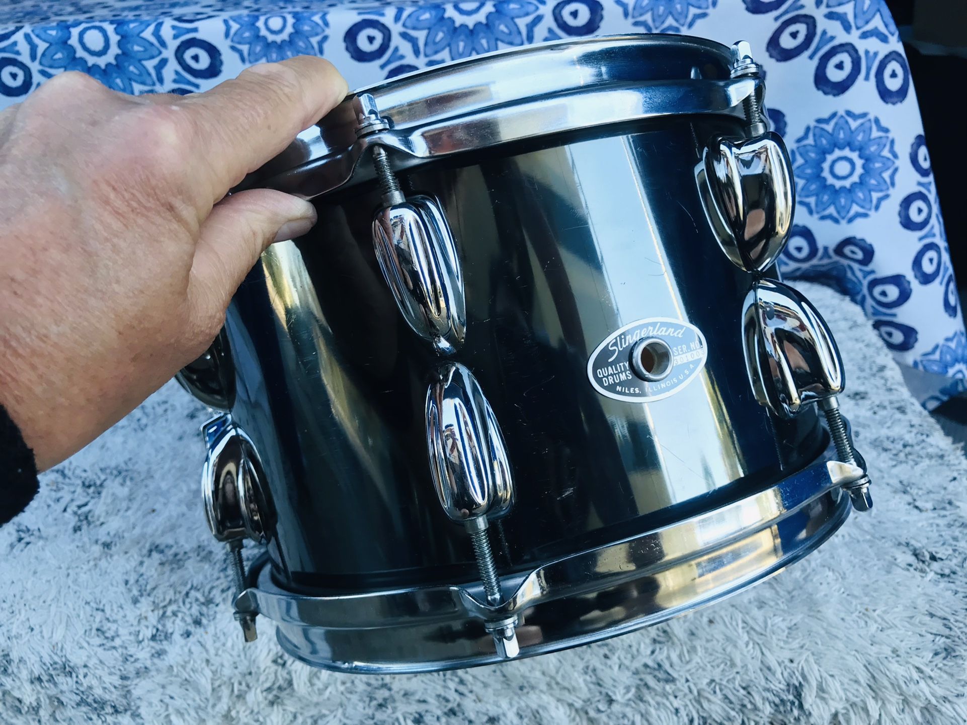 Slingerland 10” Black Chrome 70’s Tom Drum