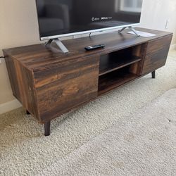 Mid-Century Modern TV Stand for 55/60 Inch TV, Entertainment Center Excellent Condition Like New