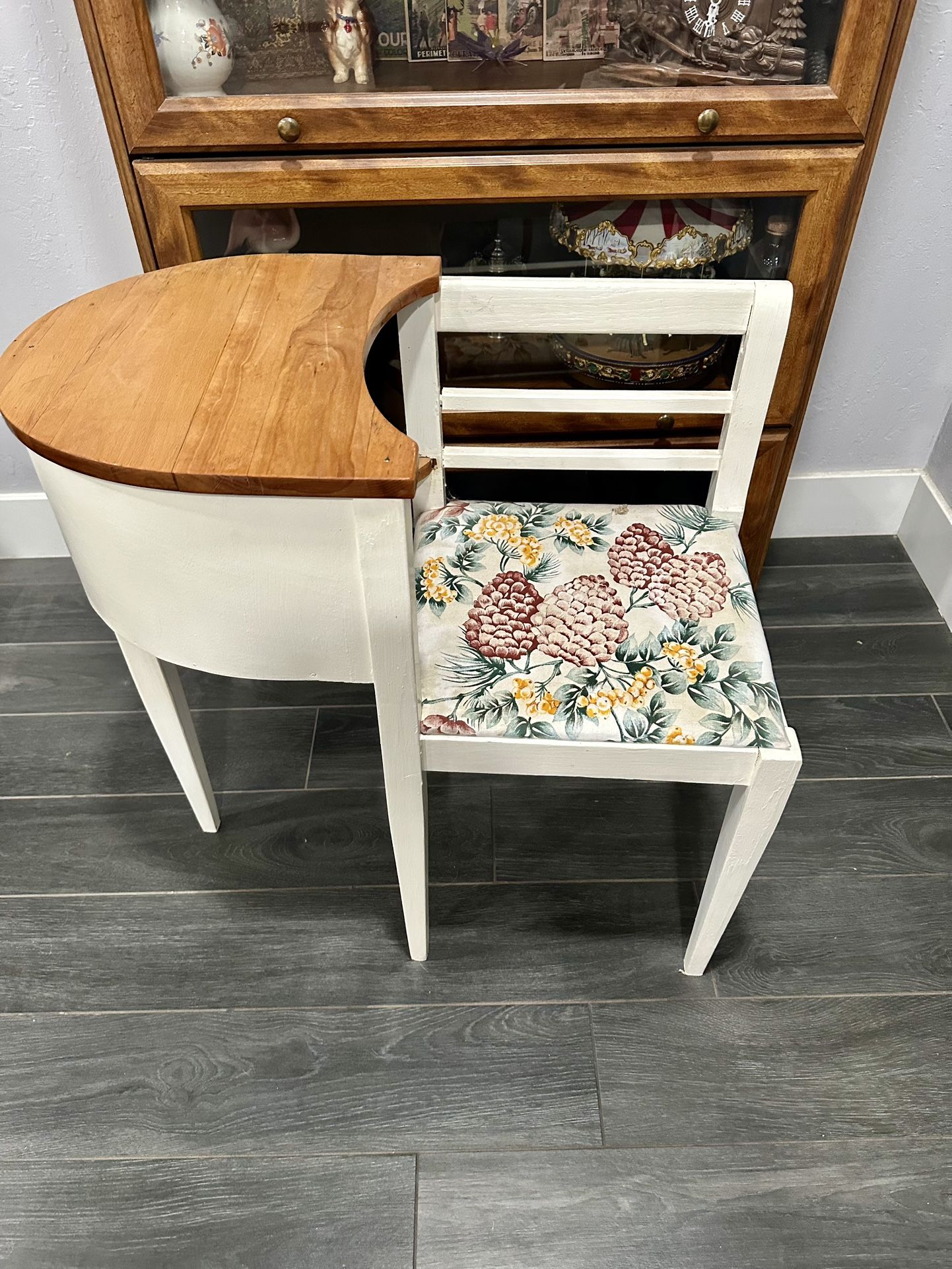 Refinished Vintage Gossip Chair / Telephone Table
