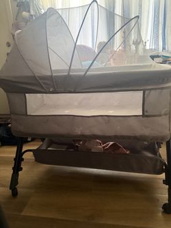 Baby Bassinet with Canopy and Storage