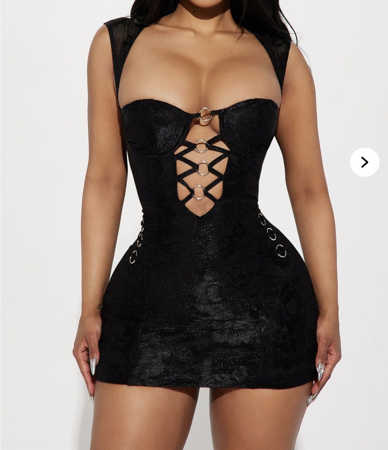 Fashion Nova Black Lace Micro Mini Dress