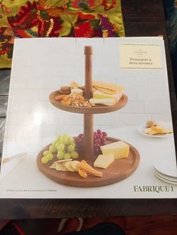 Ashland Two-Tier Wooden Serving Stand
