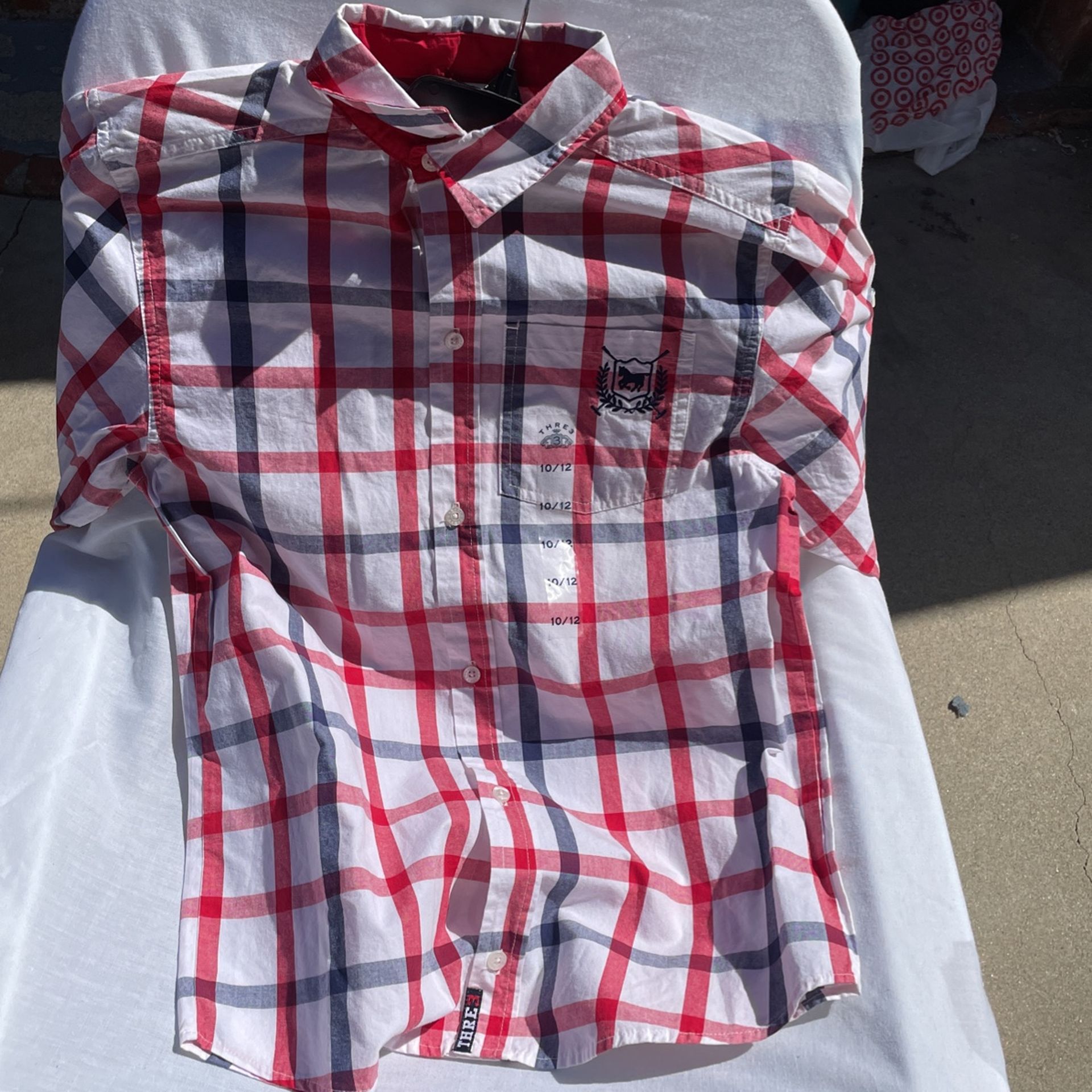 Red Plaid Boy's Shirt 