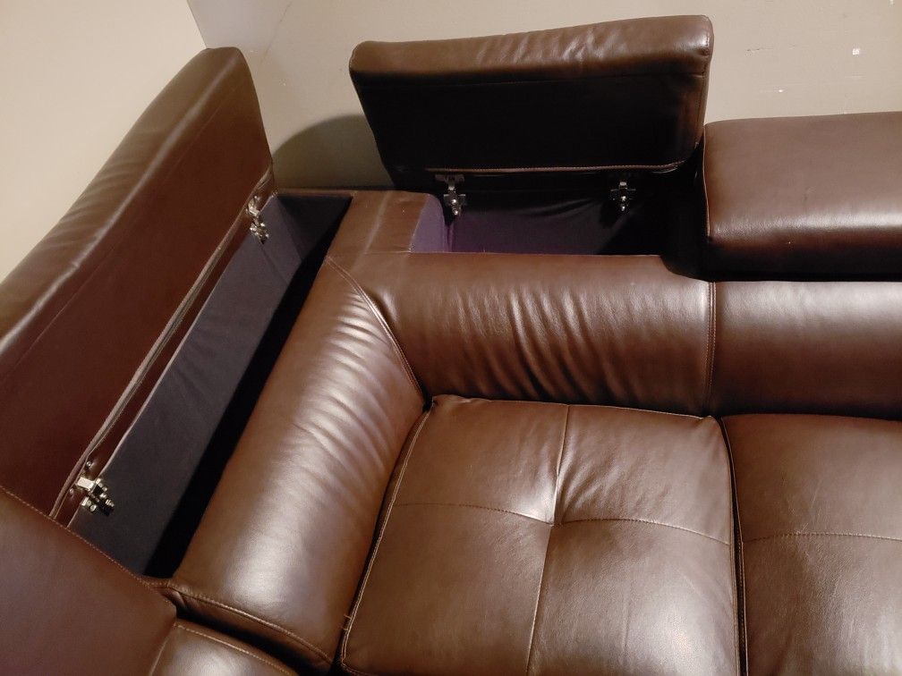 Dark Brown Sectional 2 Piece