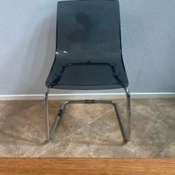 2 Ikea Tobias Chairs (clear/chrome, Gray/chrome)