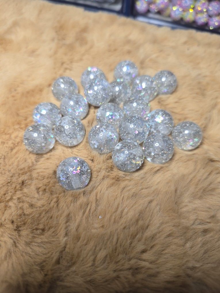 16mm Glitter beads
