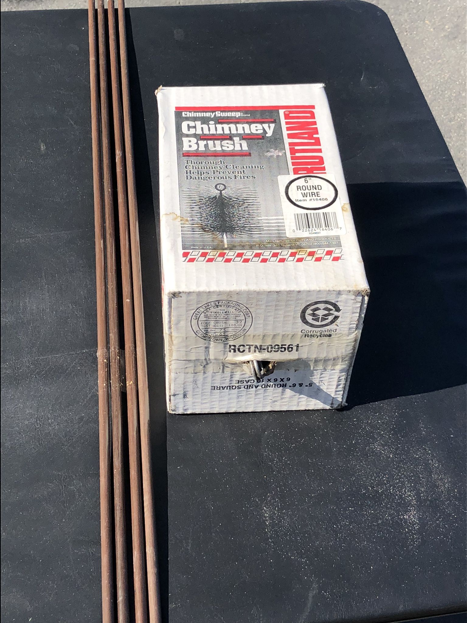RUTLAND Chimney Sweep Round Wire Cleaning Brush w/ Extension Rods (24’)