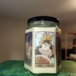 Tarot Card Cat Candle