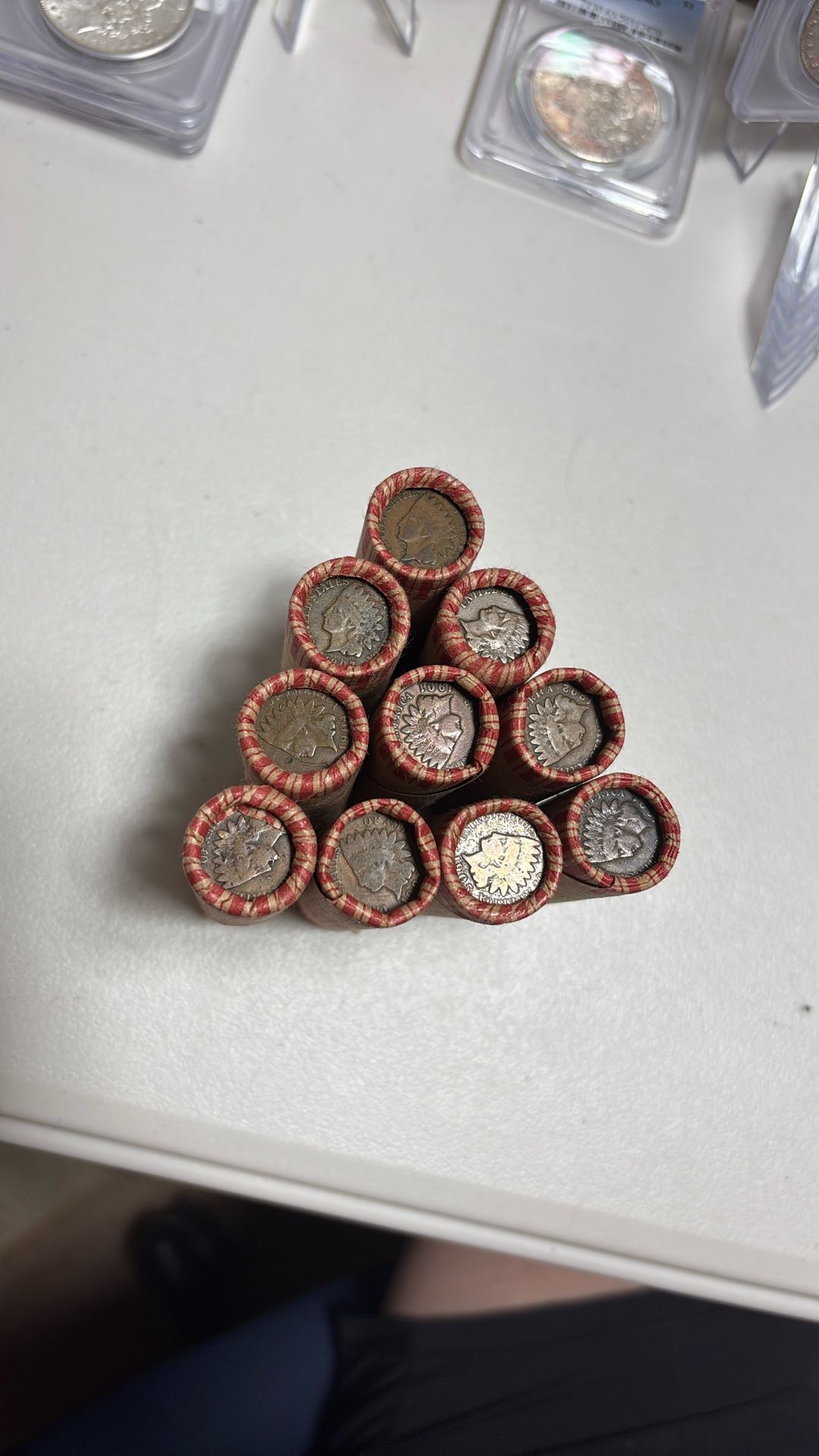 One Wheat Penny Roll With An Indian Visible On One End