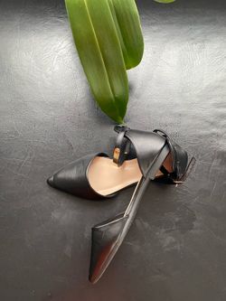 Black with gold accents pointed flats