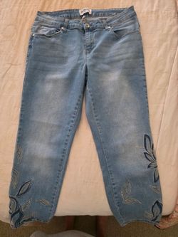 Embroidered skinny jeans