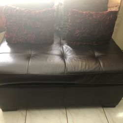 Leather Ottoman Convertible Sofa Bed