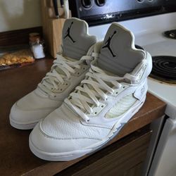 Jordan 5 Metallic White Size 12