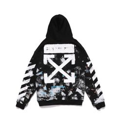 OFF WHITE hot sky fireworks hoodie, OW produced since the most popular burst - 320 custom cotton fabric. Seven-color printing, multiple processes, mal