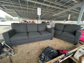 Dark Gray Sofa and Loveseat Set