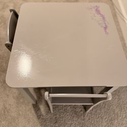 Sturdy Gray Kids Wood Table and Chair Set