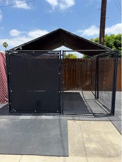 Pet Welded steel Outdoor kennel with roof (10 L x10 W) for Any Pet Dog ( 10-ft L x 5-ft W x 6-ft H ) or (10-ft L x 10-ft W x 6-ft H) with modification