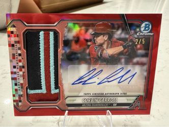 2026 topps bowman chrome baseball Corbin Carroll Game Worn Patch & Auto 2 /5