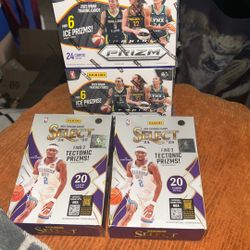2 Select 24-25 Blasters & 2 Panini Prizm 2025 WNBA Blasters 
