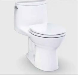 Eco UltraMax 12 in. Rough In 1-Piece 1.28 GPF Single Flush Round Toilet in Cotton White,