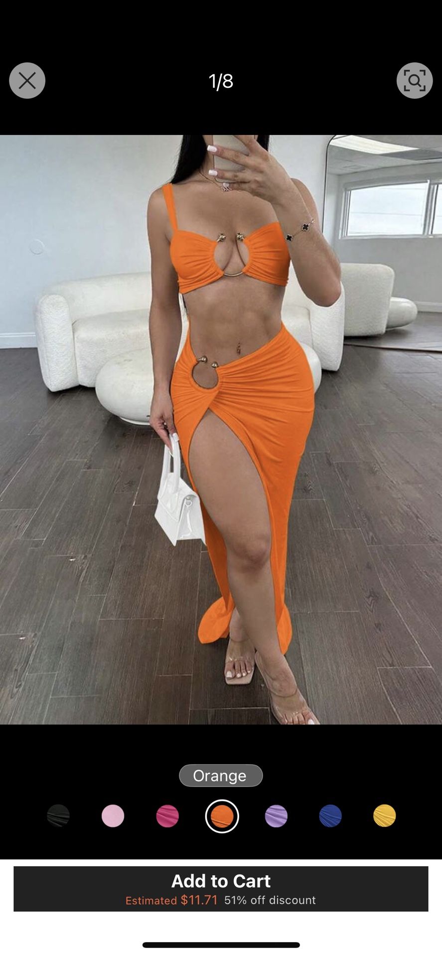 SHEIN Orange Dress Set