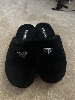 Prada Faux Shearling Slippers Mens