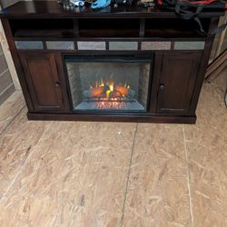 62" Center Fireplace Console