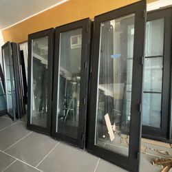 3-single Black Glass Doors 33x96 Each $795