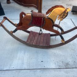 Real Wood Horse Rocking Chair 