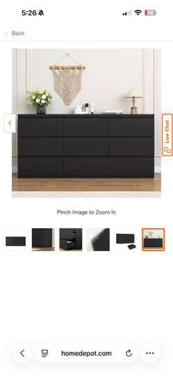Black 9 drawer dresser