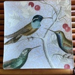 Fringe Studio California Glass Humming Bird Tray