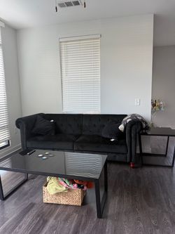 Couch, coffee table and side table