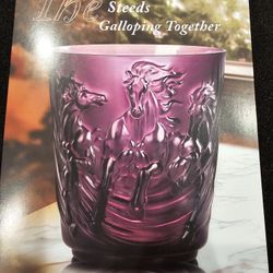 LIULI Crystal Art “Three Steeds Galloping Together” – Year of the Horse | New in Box