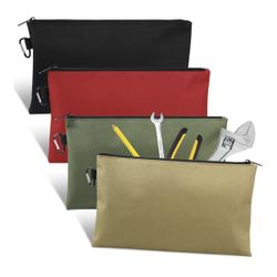 Tool Pouch Zipper Bag, Multipurpose Storage Pouch with Carabiner for Tools, Stationary, Pencil Pouch