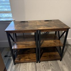End Tables / Nightstands with Built In Outlets and USB